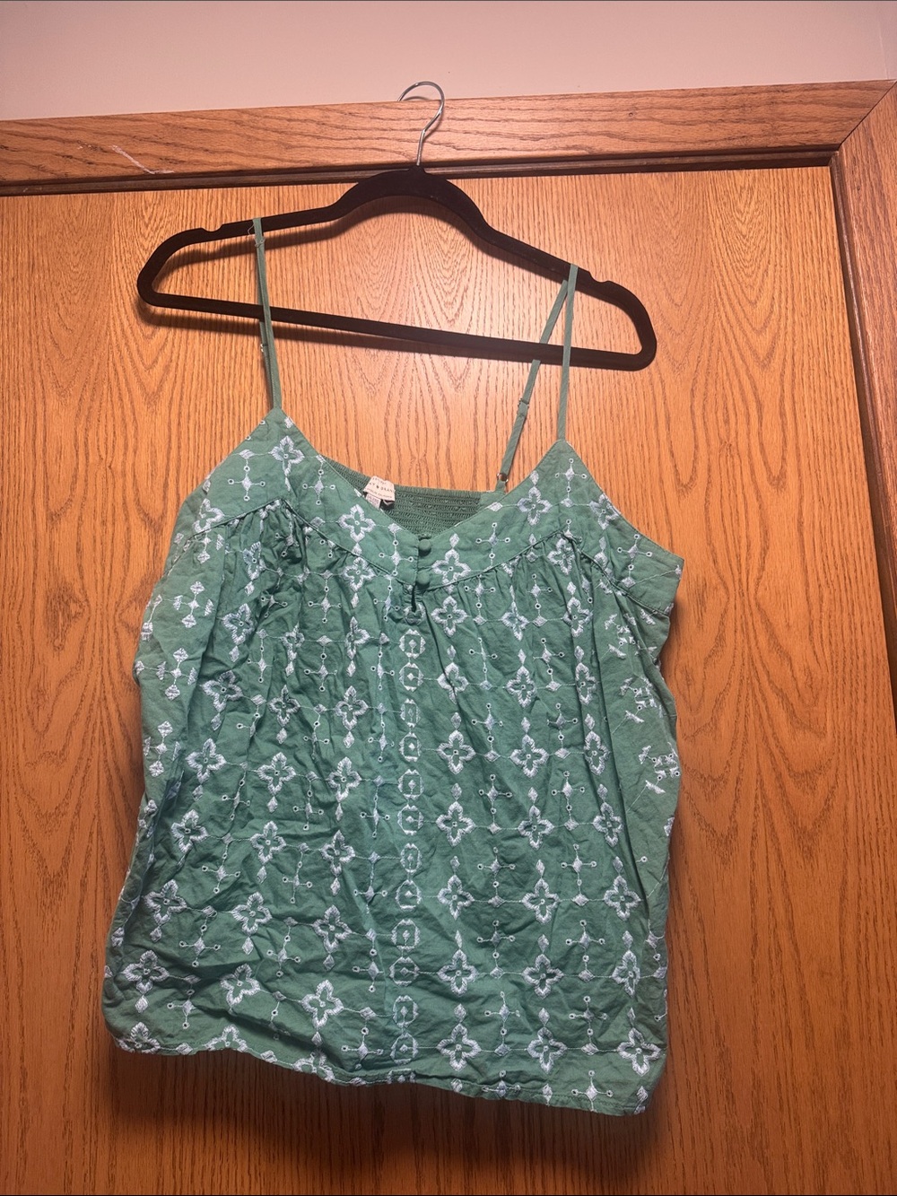 Lucky Brand Green Printed Spaghetti-Strap Camisole